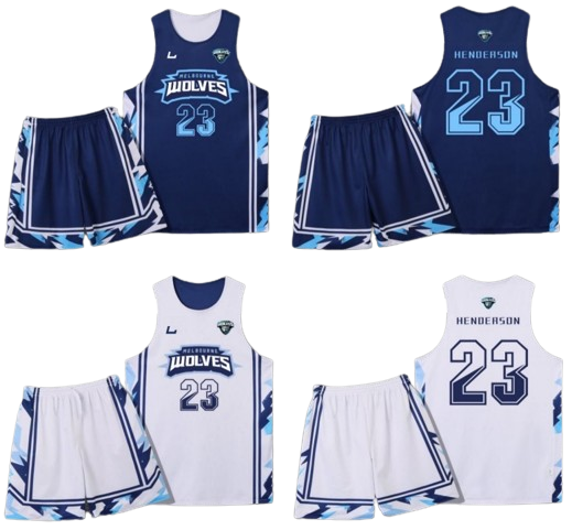 Melbourne Wolves Basketball Jersey and Shorts